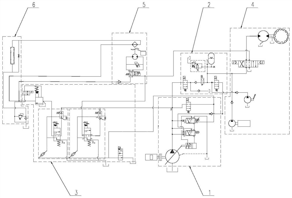 Soft braking and energy regeneration proportion control system of gearbox