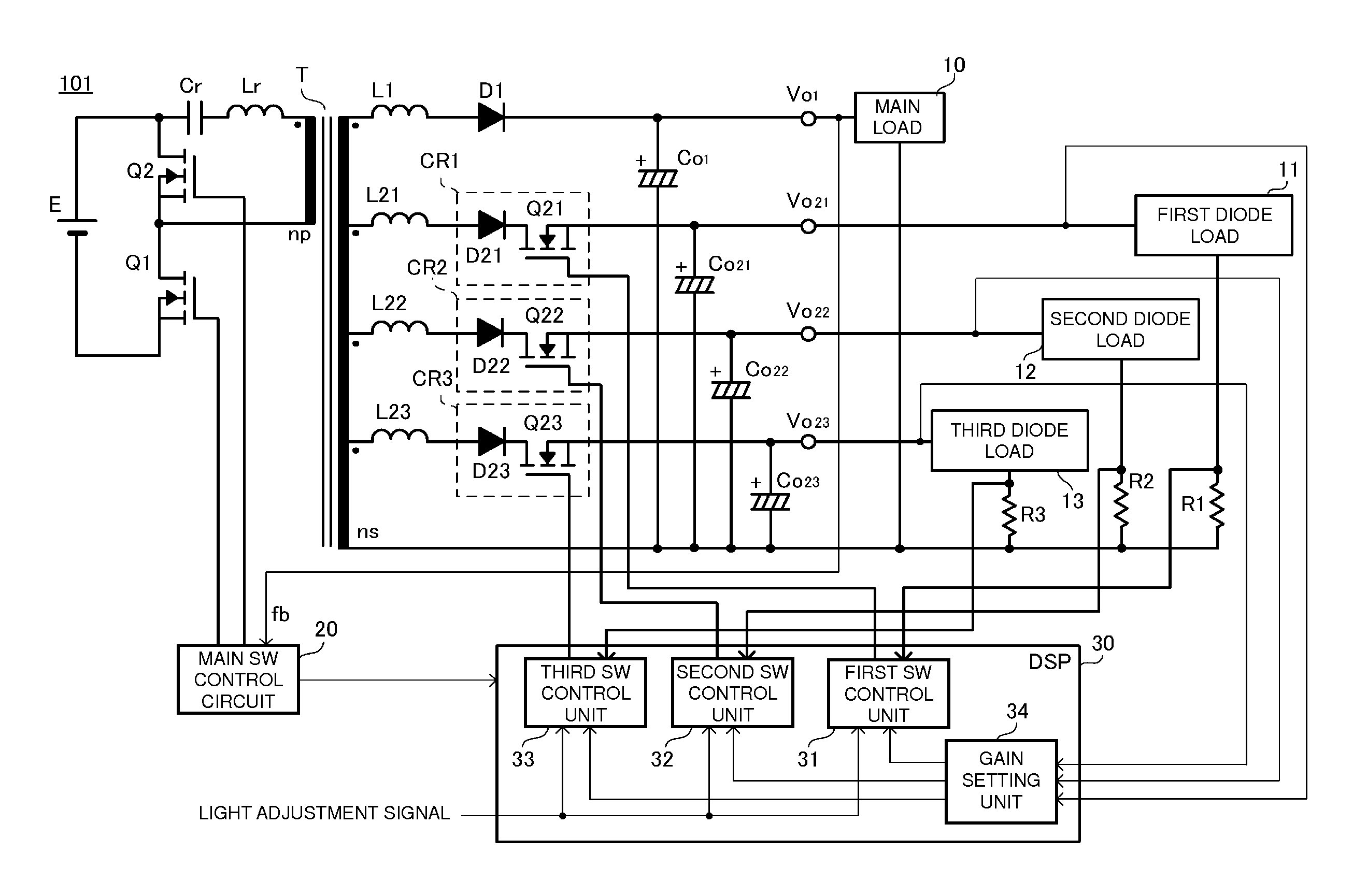 Diode load driving power supply apparatus