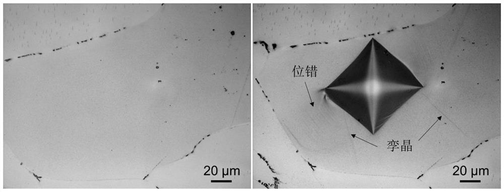 Method for calculating twinning critical splitting stress by ebsd technique and Vickers hardness tester