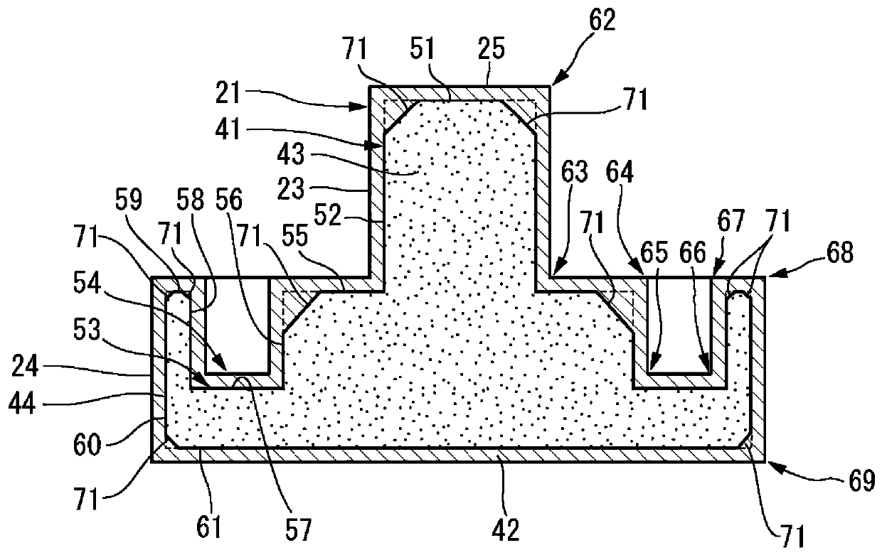 Electrode for potential detection of electromagnetic flowmeter