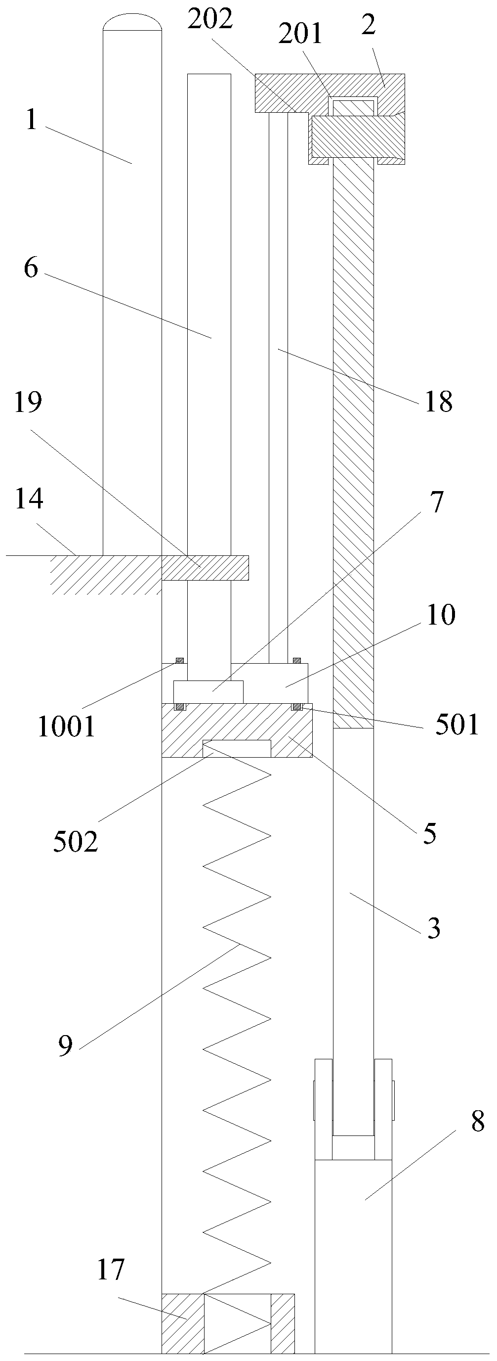 Ground groove type lifting protection device