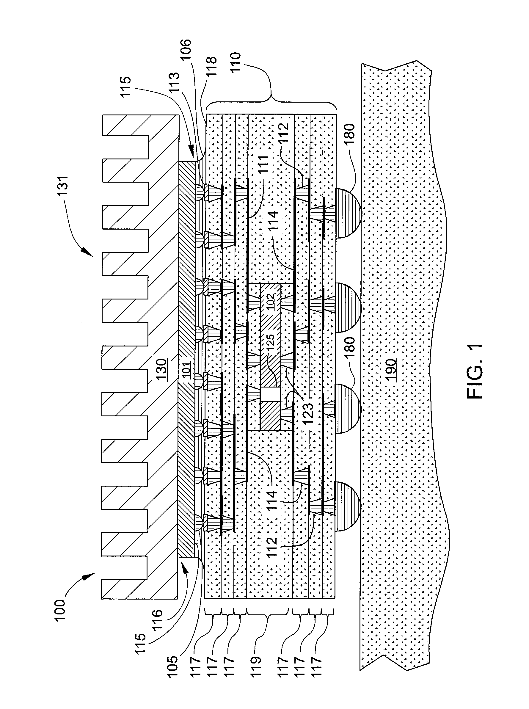 System with a high power chip and a low power chip having low interconnect parasitics