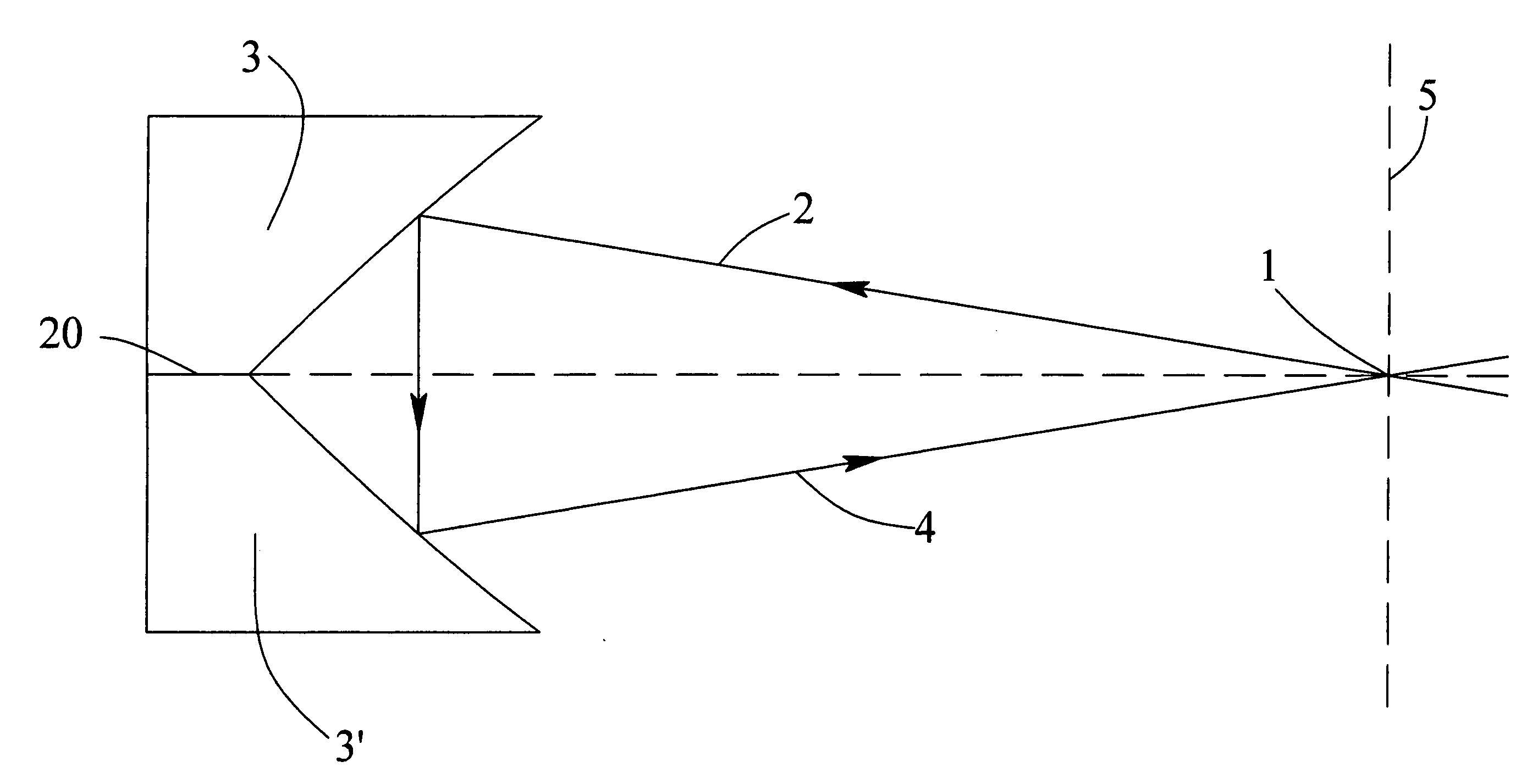 Optical multipass cell for repeated passing of light through the same point