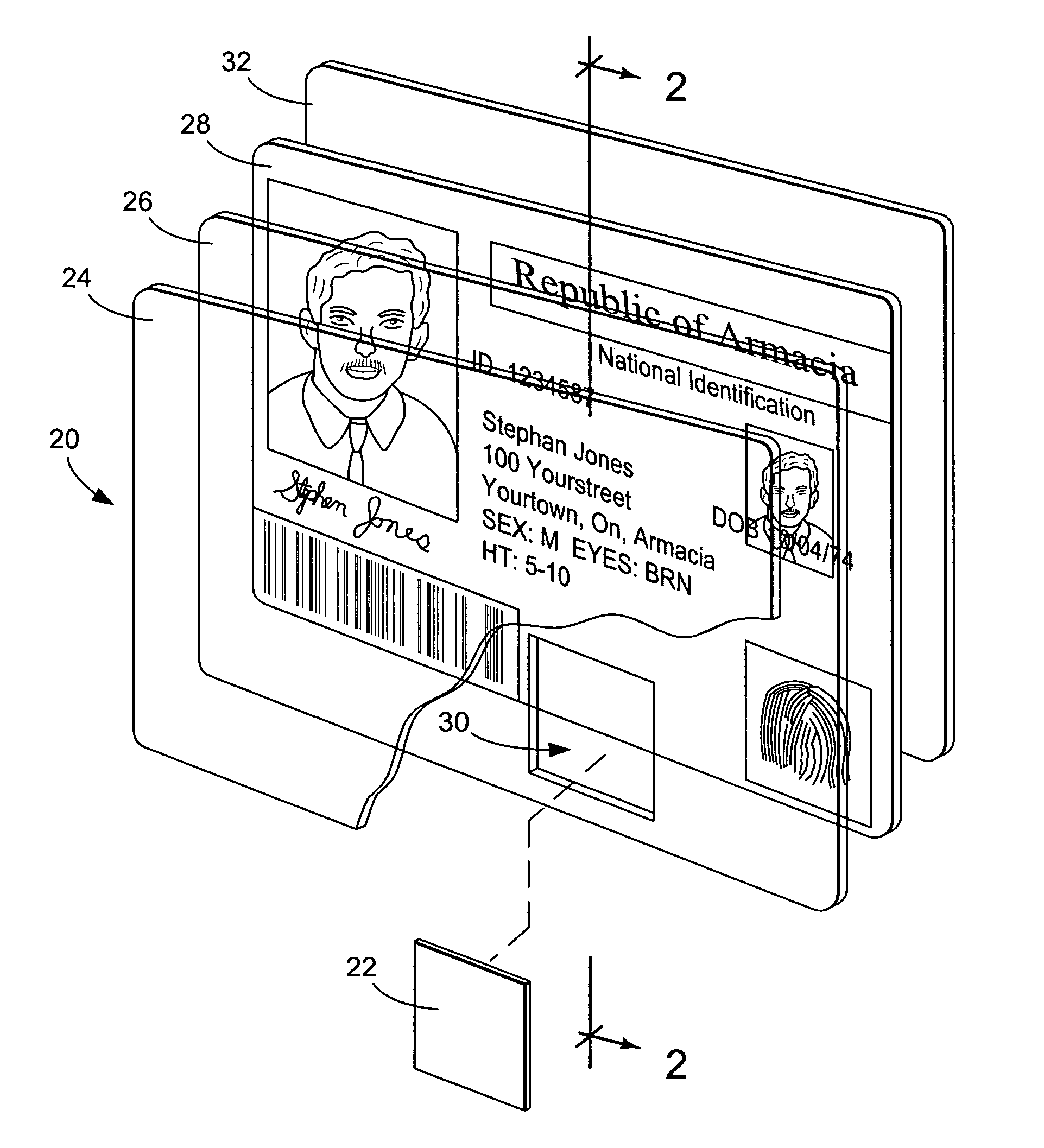Identification document with optical memory and related method of manufacture