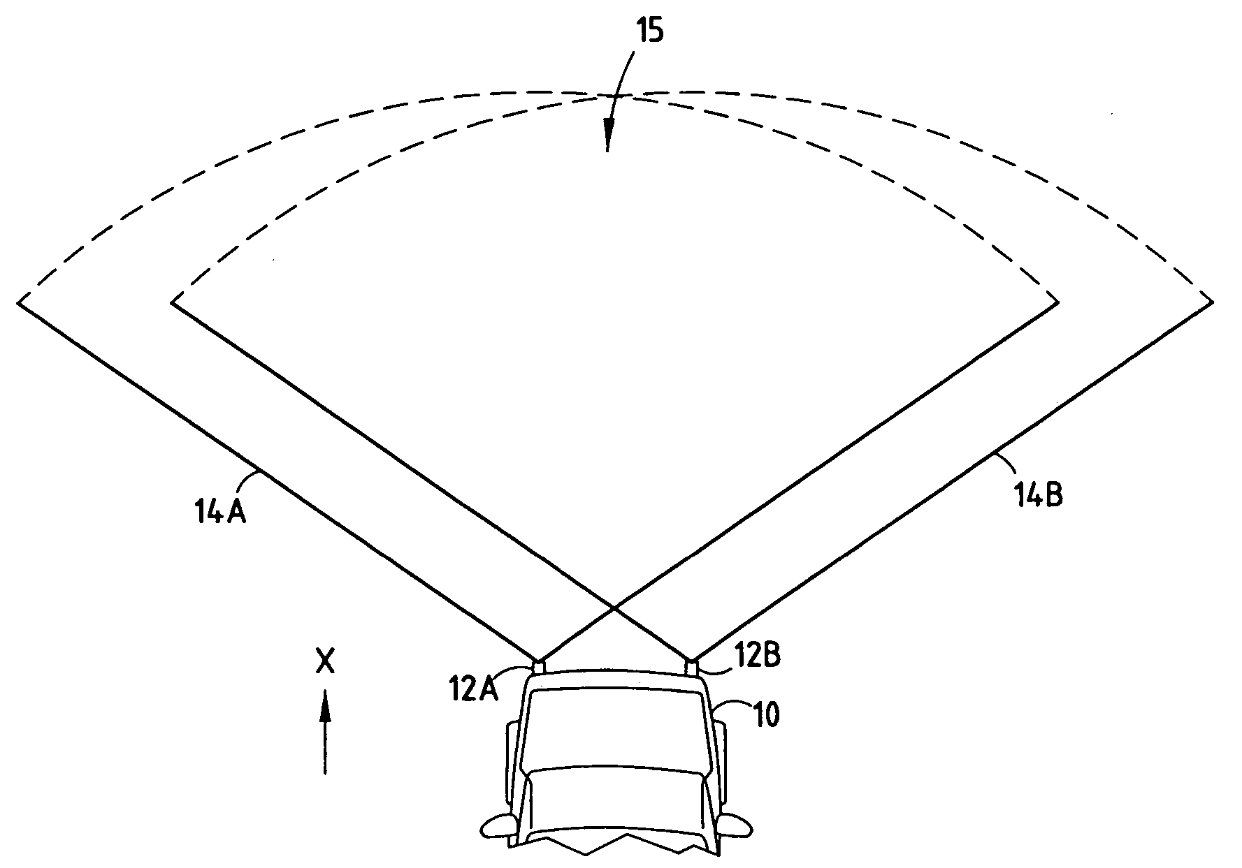 Collision detection system and method of estimating target crossing location