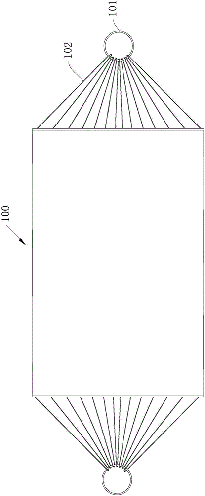 Hammock end side connecting structure and weaving method thereof