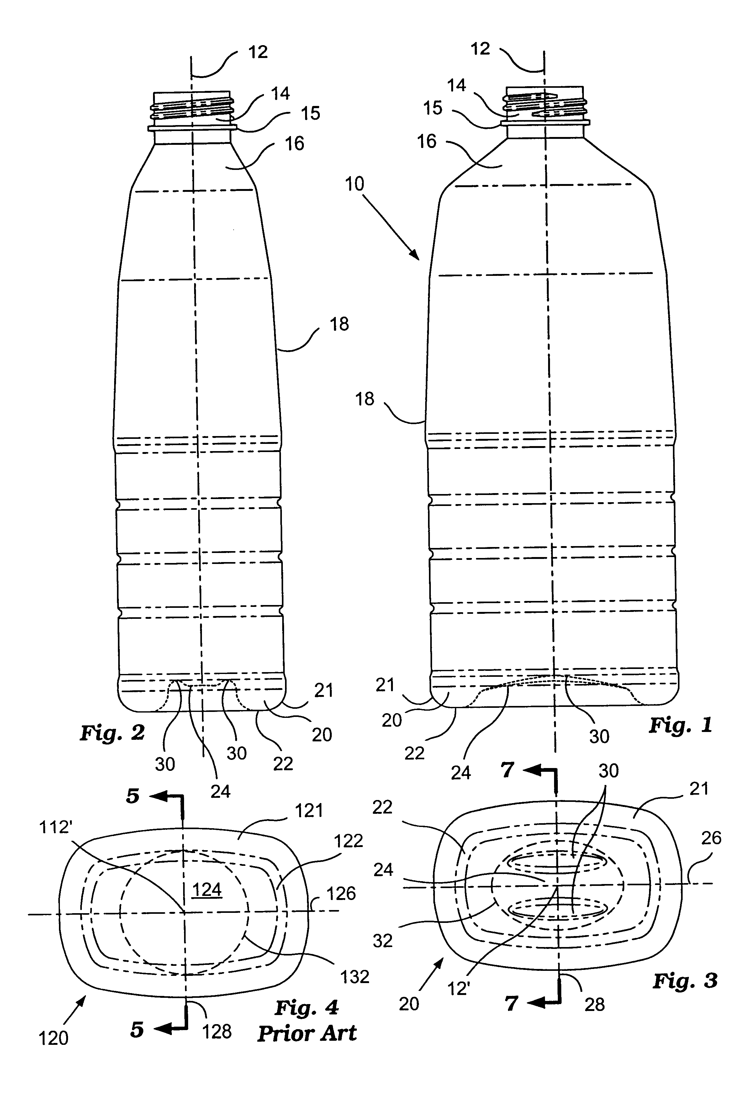 Process for improving material thickness distribution within a molded bottle and bottle therefrom