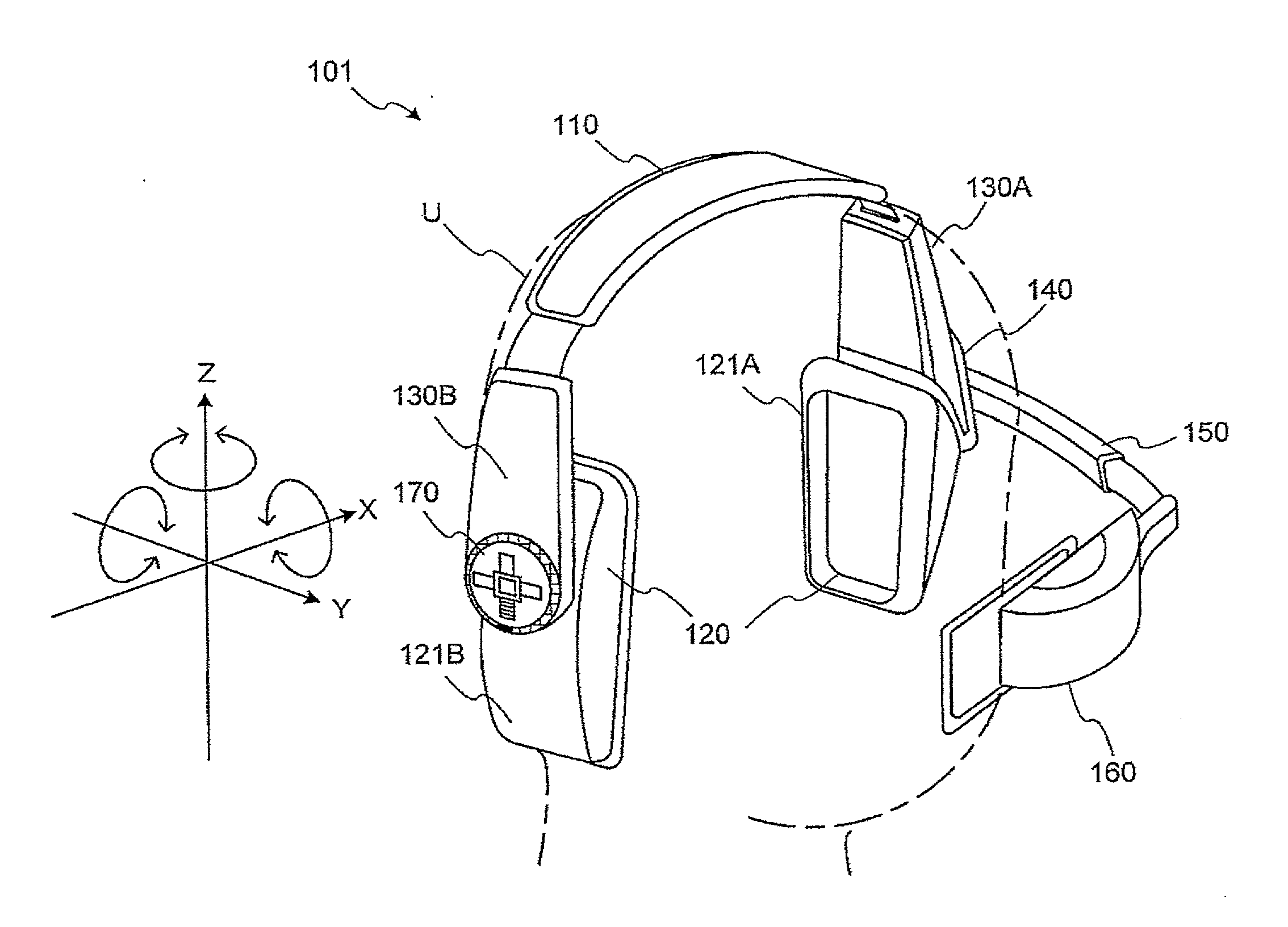 Control device, head-mount display device, program, and control method for detecting head motion of a user