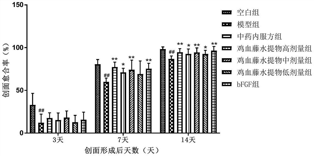 The application and oral preparation of the water extract of Spatholobus Spatholobus and traditional Chinese medicine composition for the treatment of chronic skin ulcer