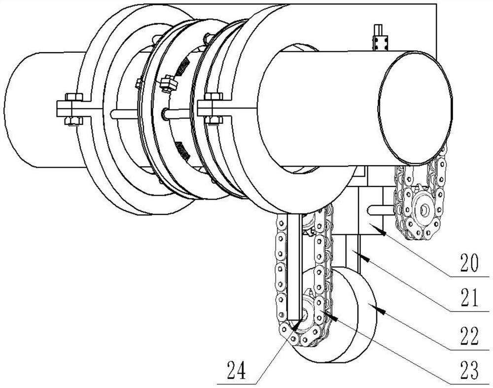 Self-propelled oil pipeline automatic paint removing and grinding device and grinding method thereof