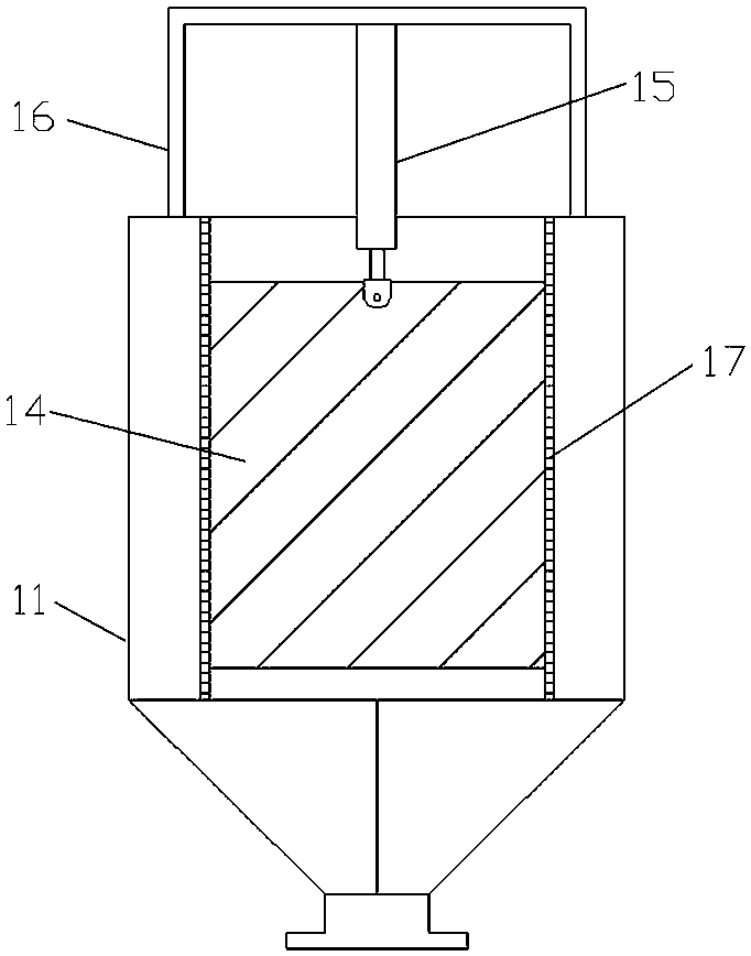 Stirring and forming device assembly and method for producing building block blank body by stirring and forming device assembly