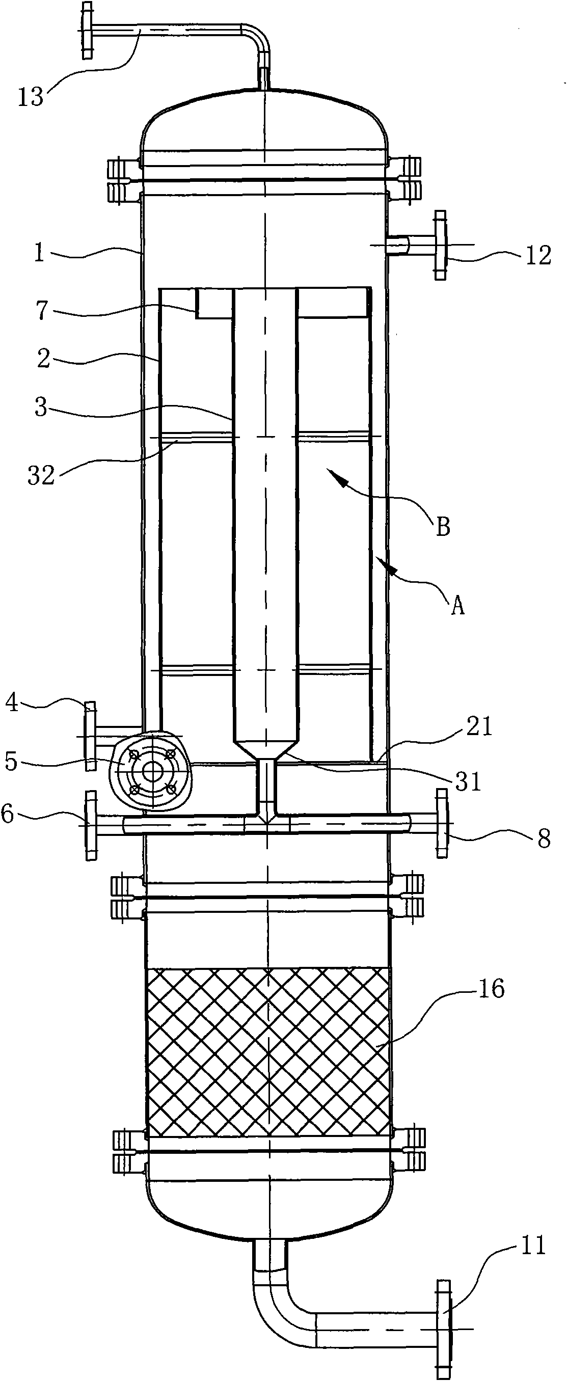 Pressure type air flotation separation device