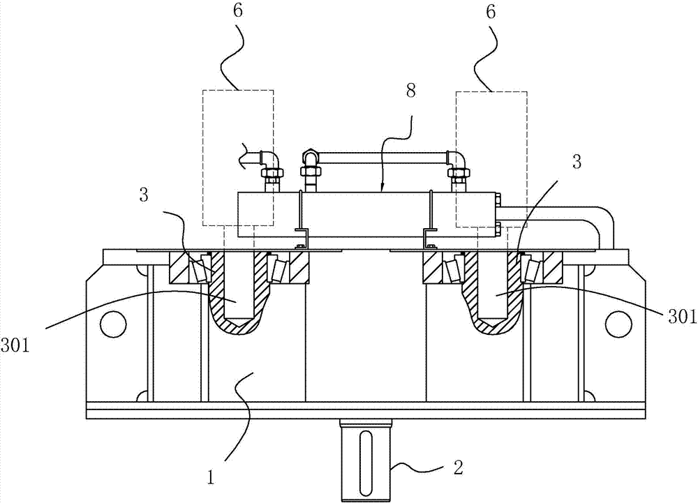 Bulk cargo unloading equipment and multi-shaft driving decelerator thereof