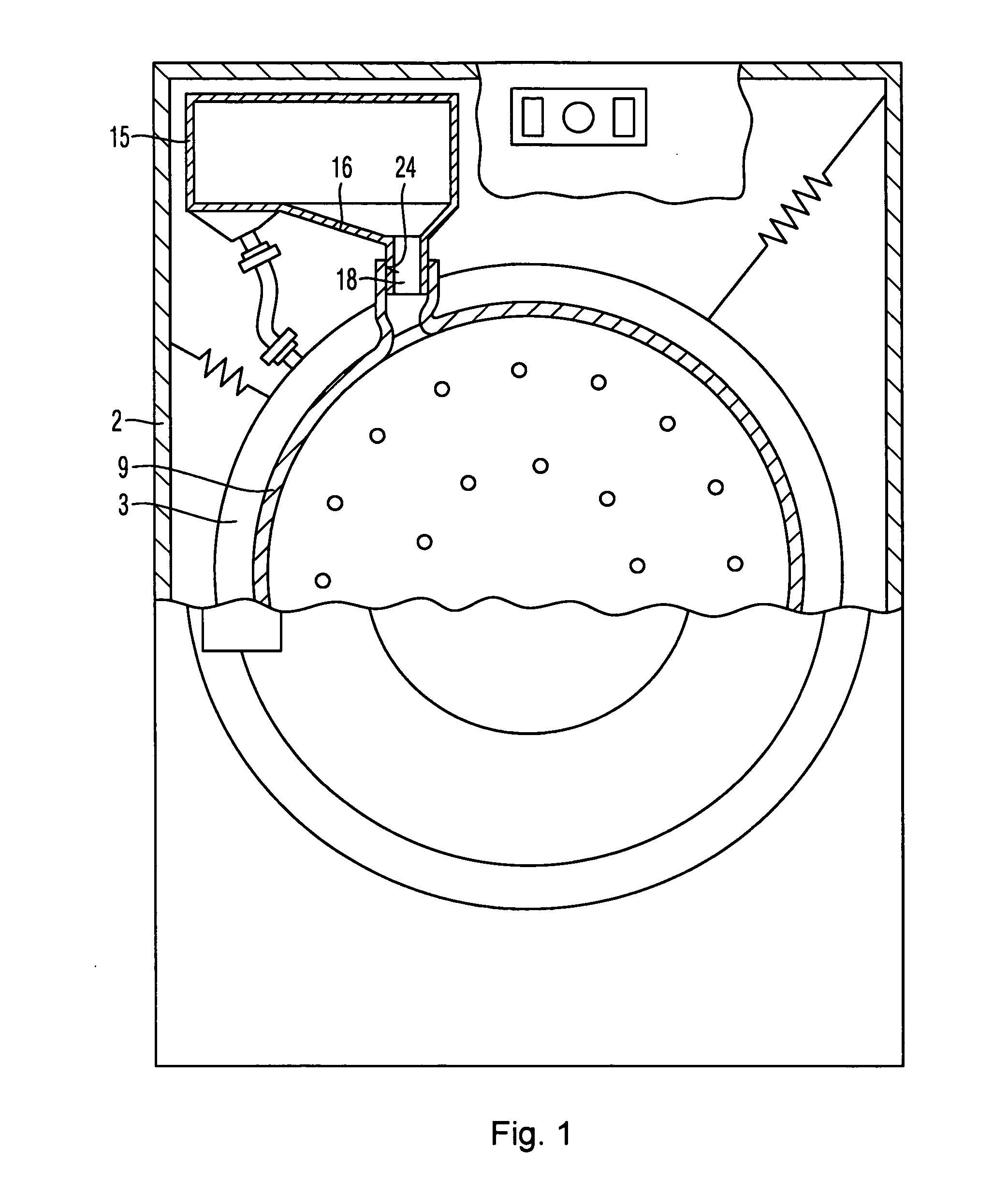 Laundry handling apparatus with a cuff and a filling support