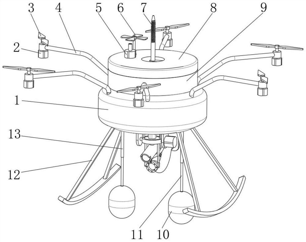 A drone fire extinguishing device for dense residential areas