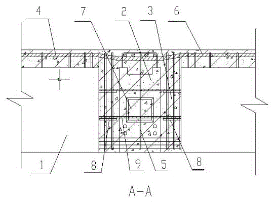 Prefabricated concrete main beam and secondary beam connecting structure and construction method thereof