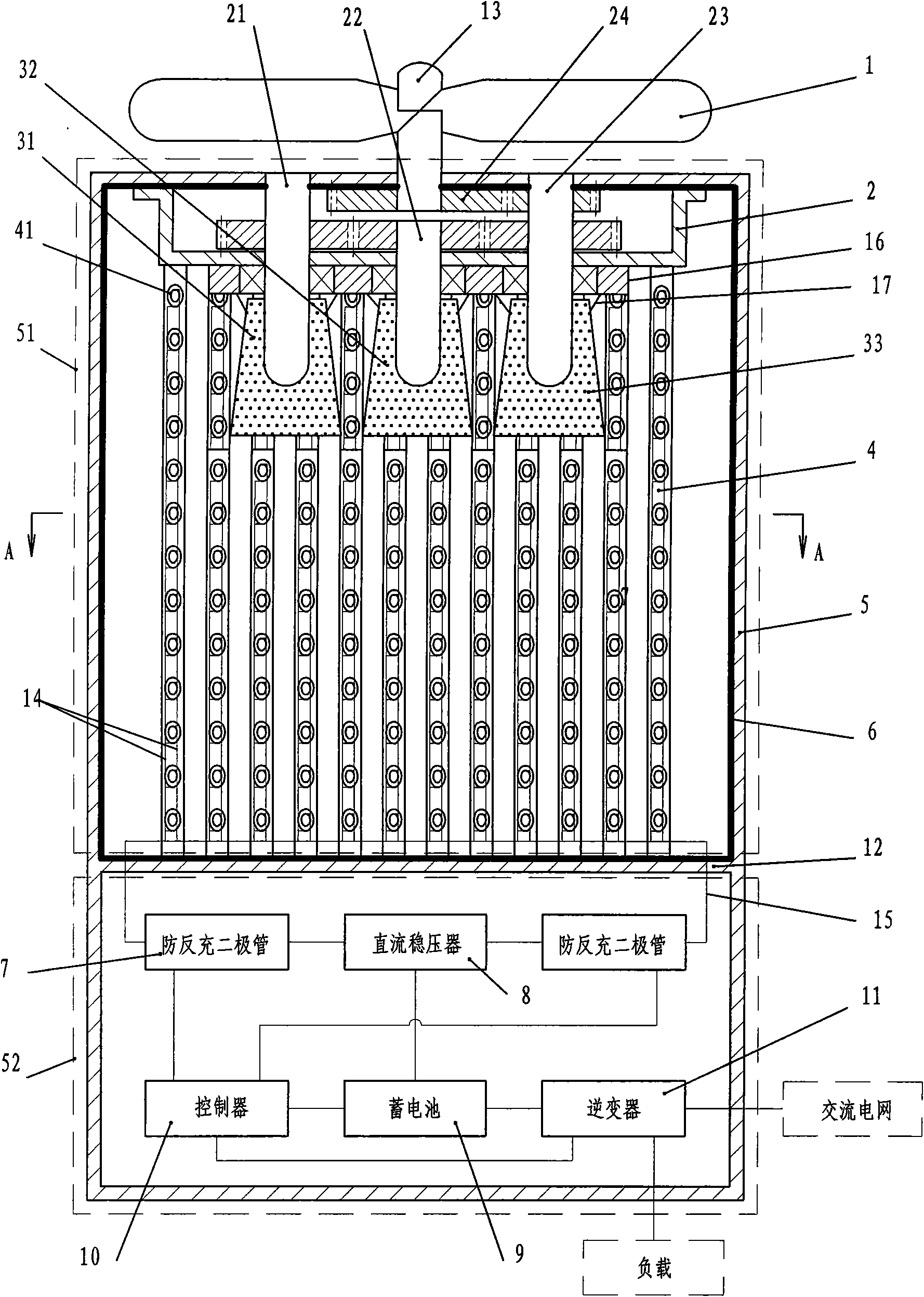 System for driving piezoelectric material to generate electricity by using wind energy