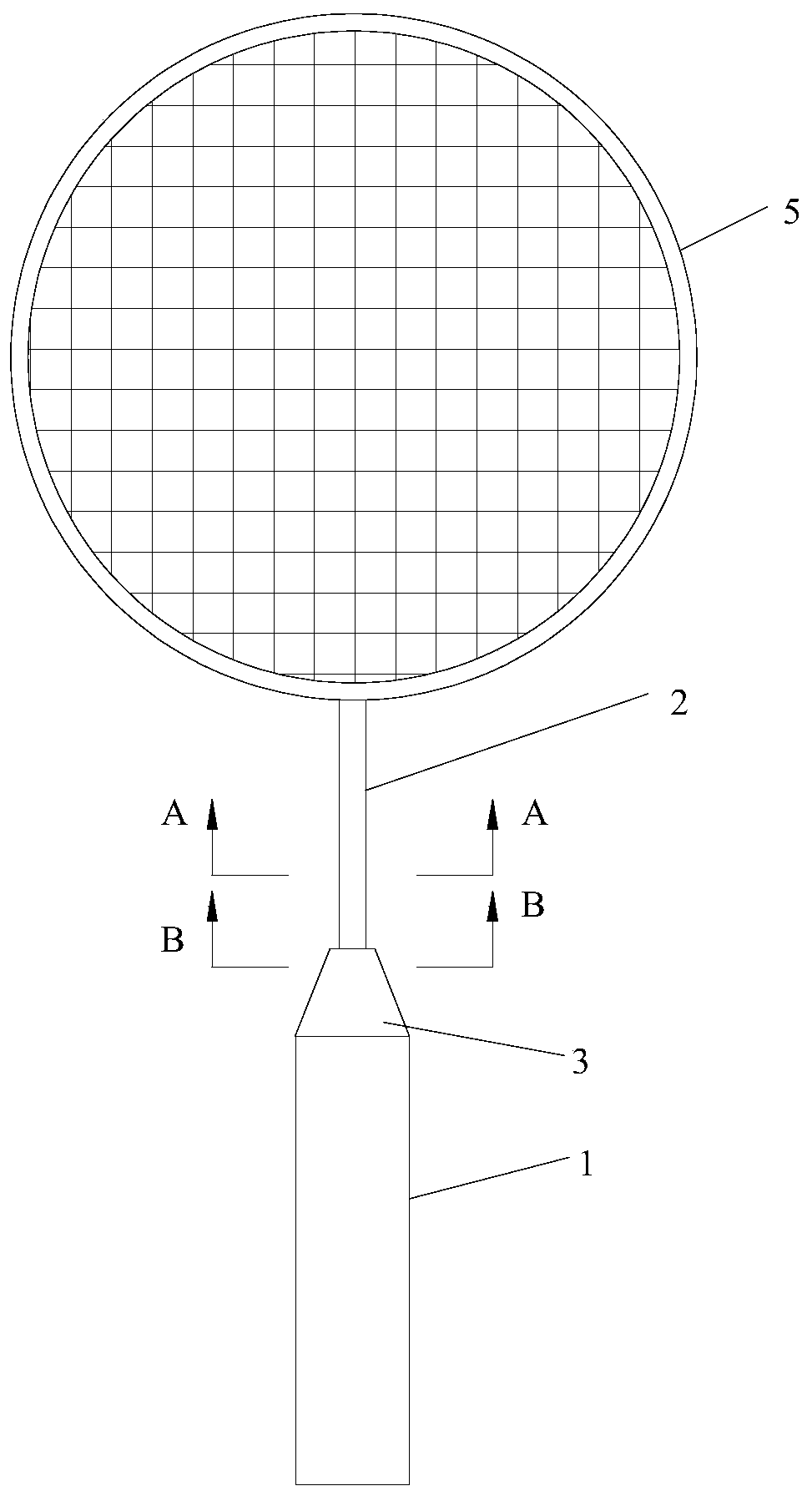 Gradient badminton racket