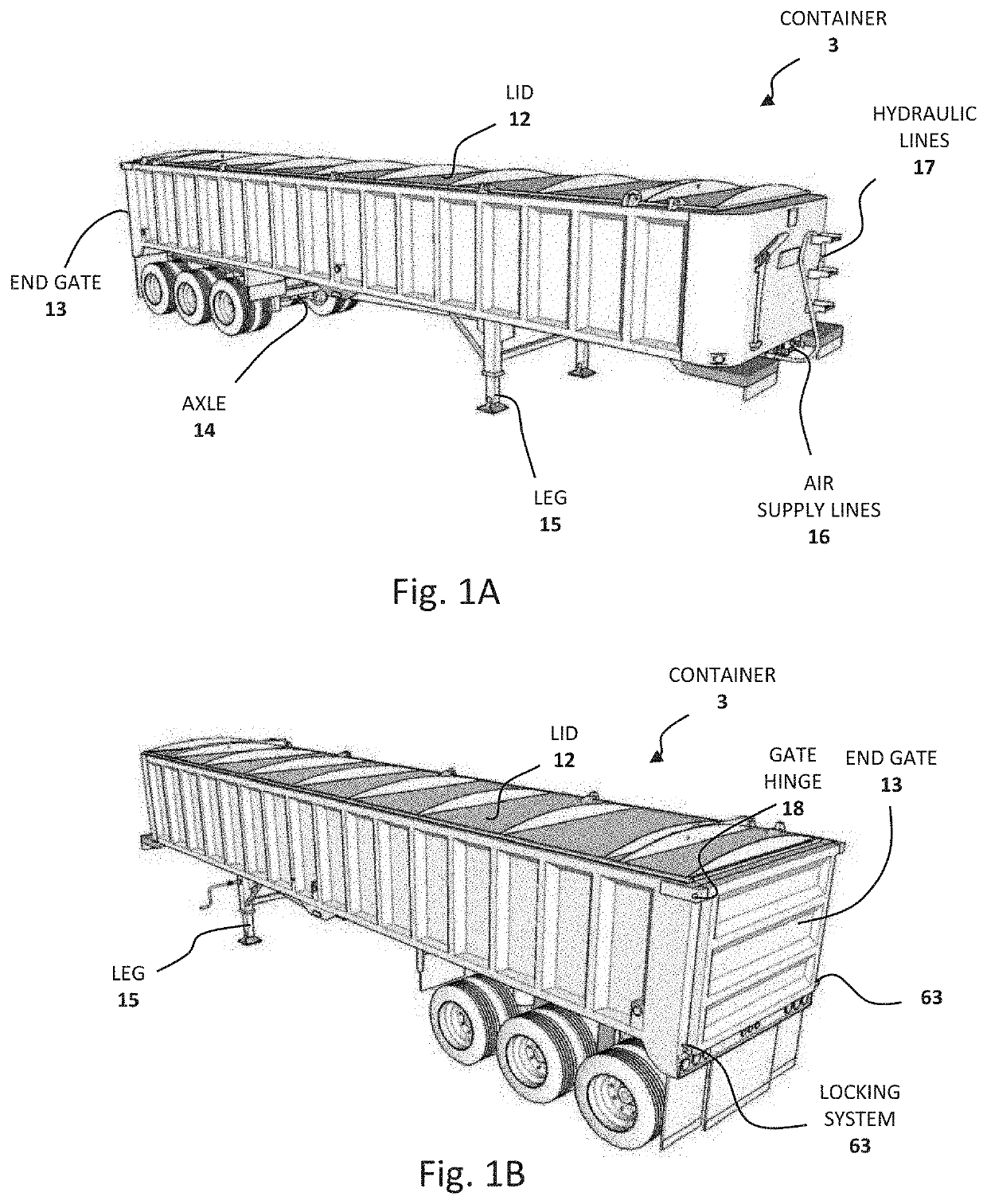 Hinged Baffle Transport Trailer Container