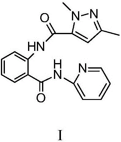 N-(2-pyridyl)-2-(2,4-dimethyl parazole formamido) benzamide as well as preparation thereof and use thereof