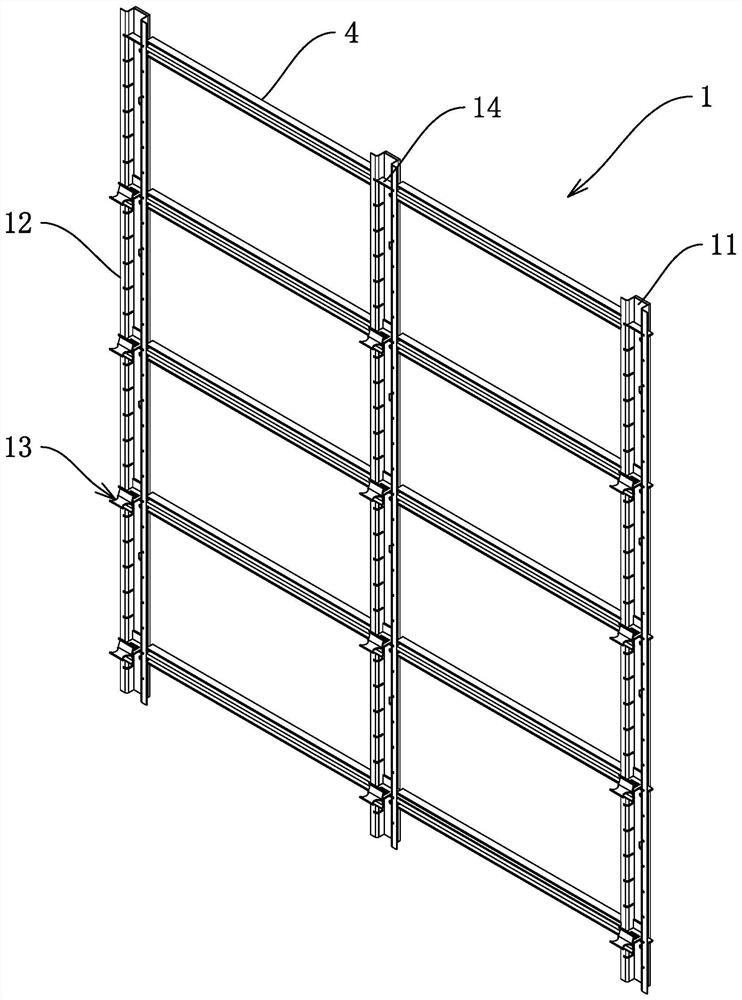 Wall surface dry construction structure and construction method thereof