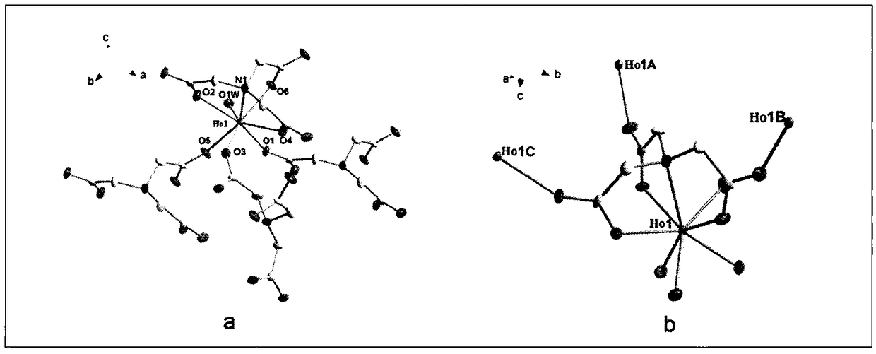 Holmium nitrilotriacetate complex used as cadmium ion fluorescent probe and preparation method thereof