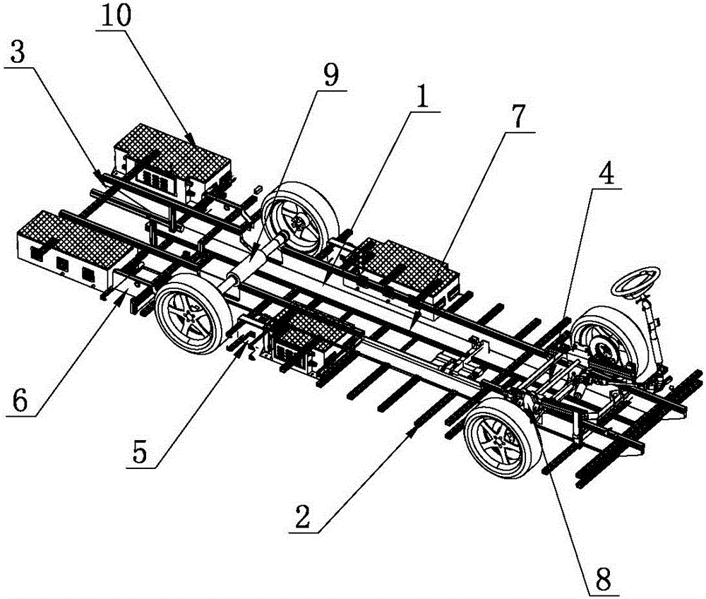 Lightweight chassis structure of low-floor electric coach