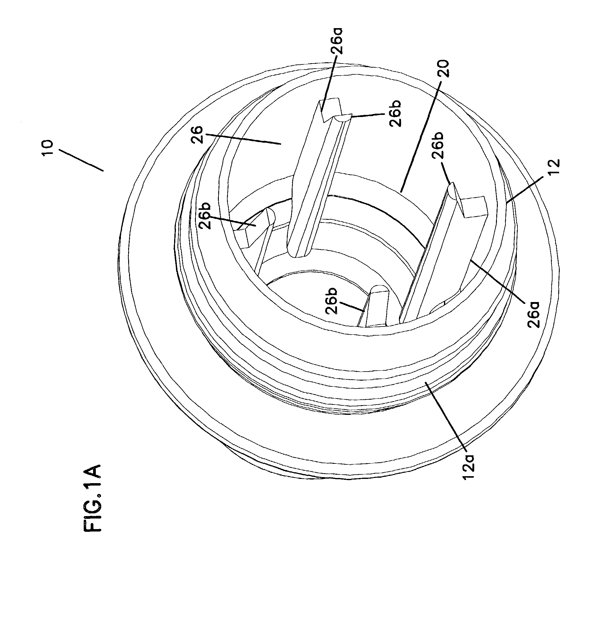 Closure device with self-aligning poppet