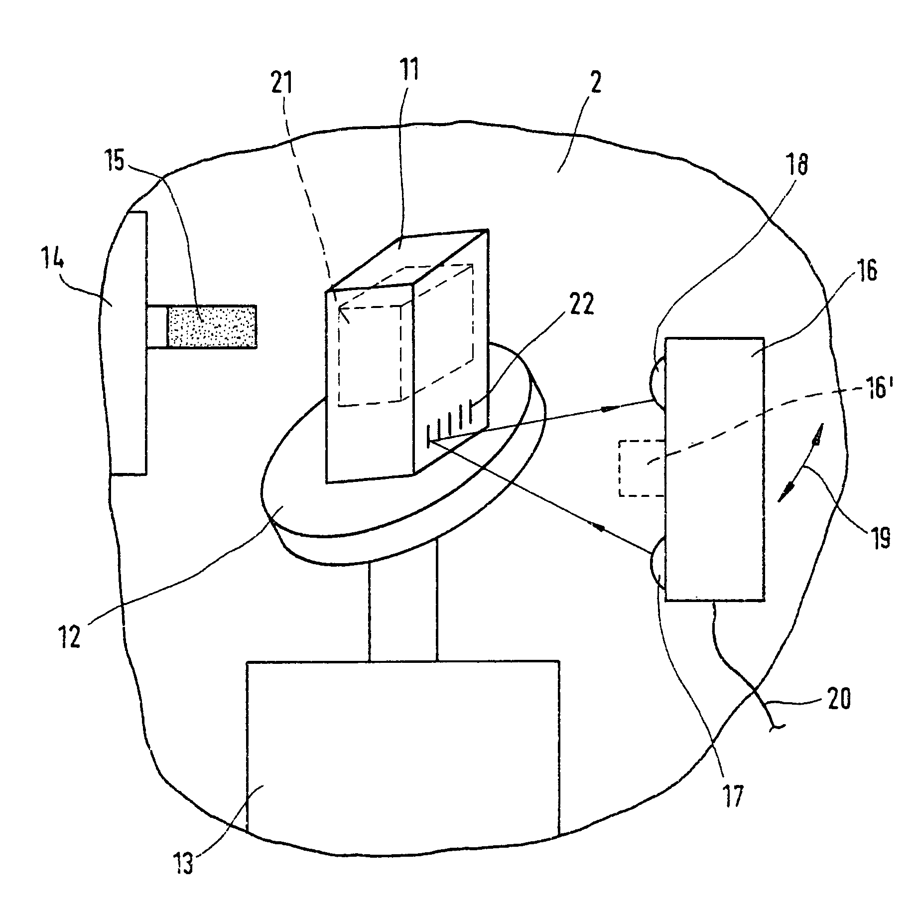 Measuring device for a model and machining device equipped with the same
