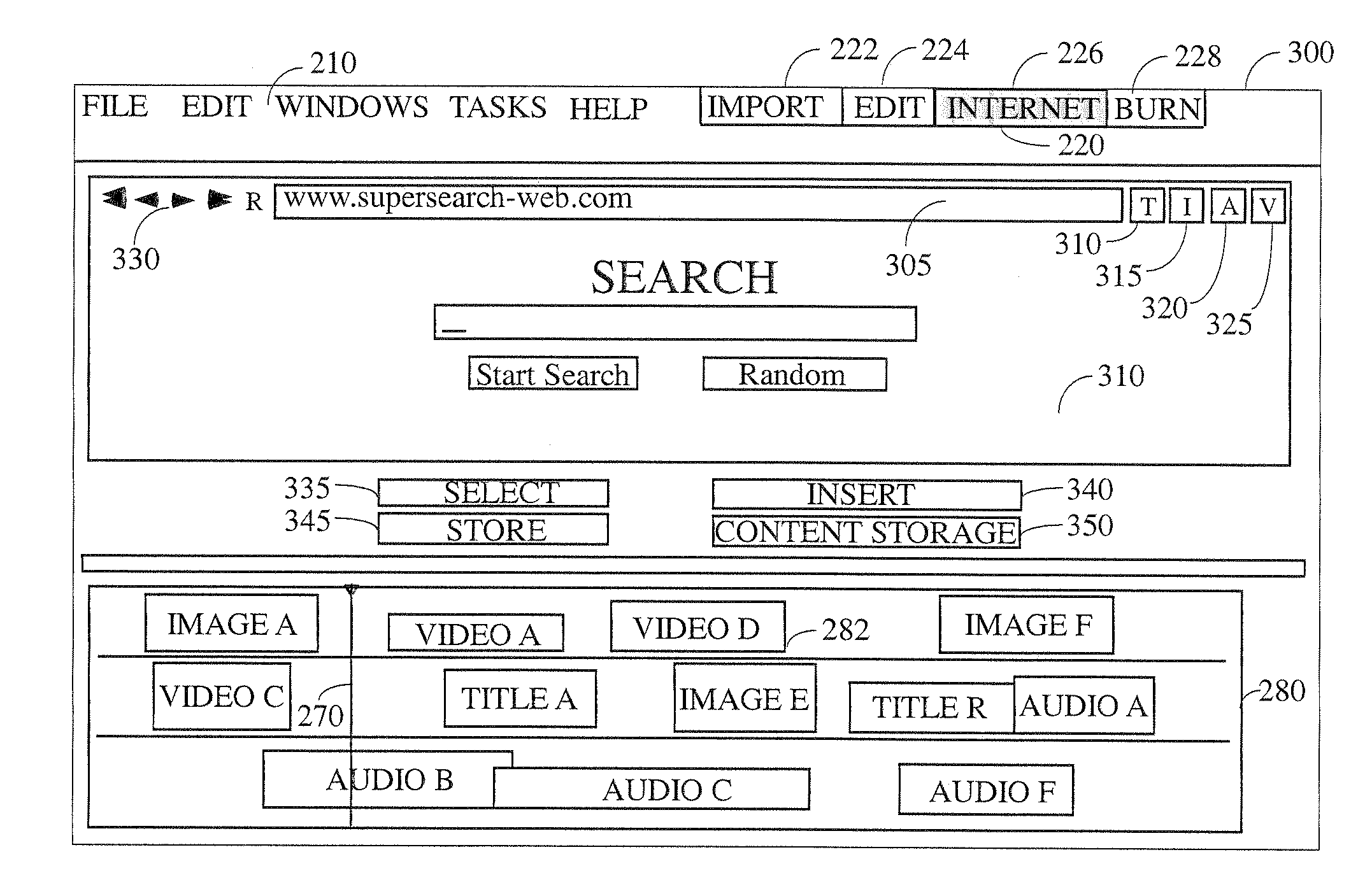 System and method for dynamic content insertion from the internet into a multimedia work