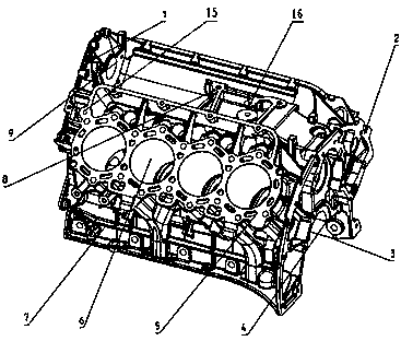 Gantry type diesel engine body