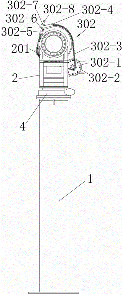 A single-column solar module support structure