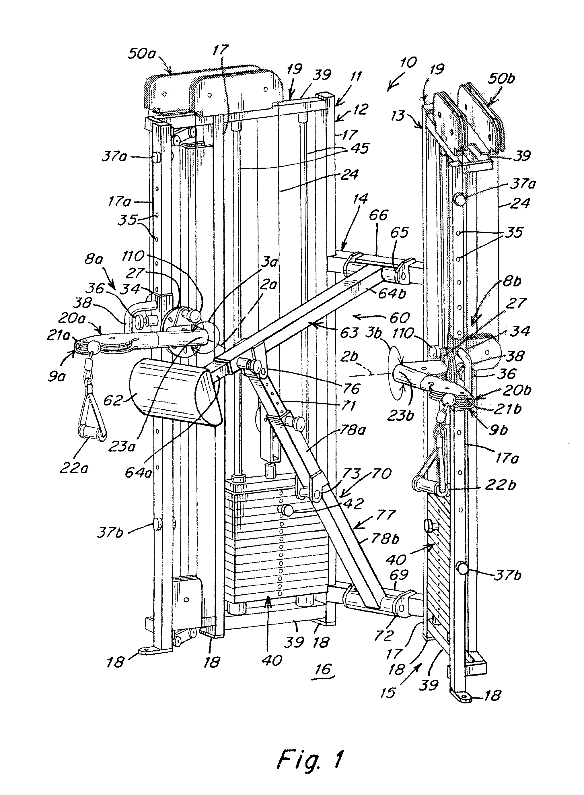 Exercise apparatus and method with selectively variable stabilization