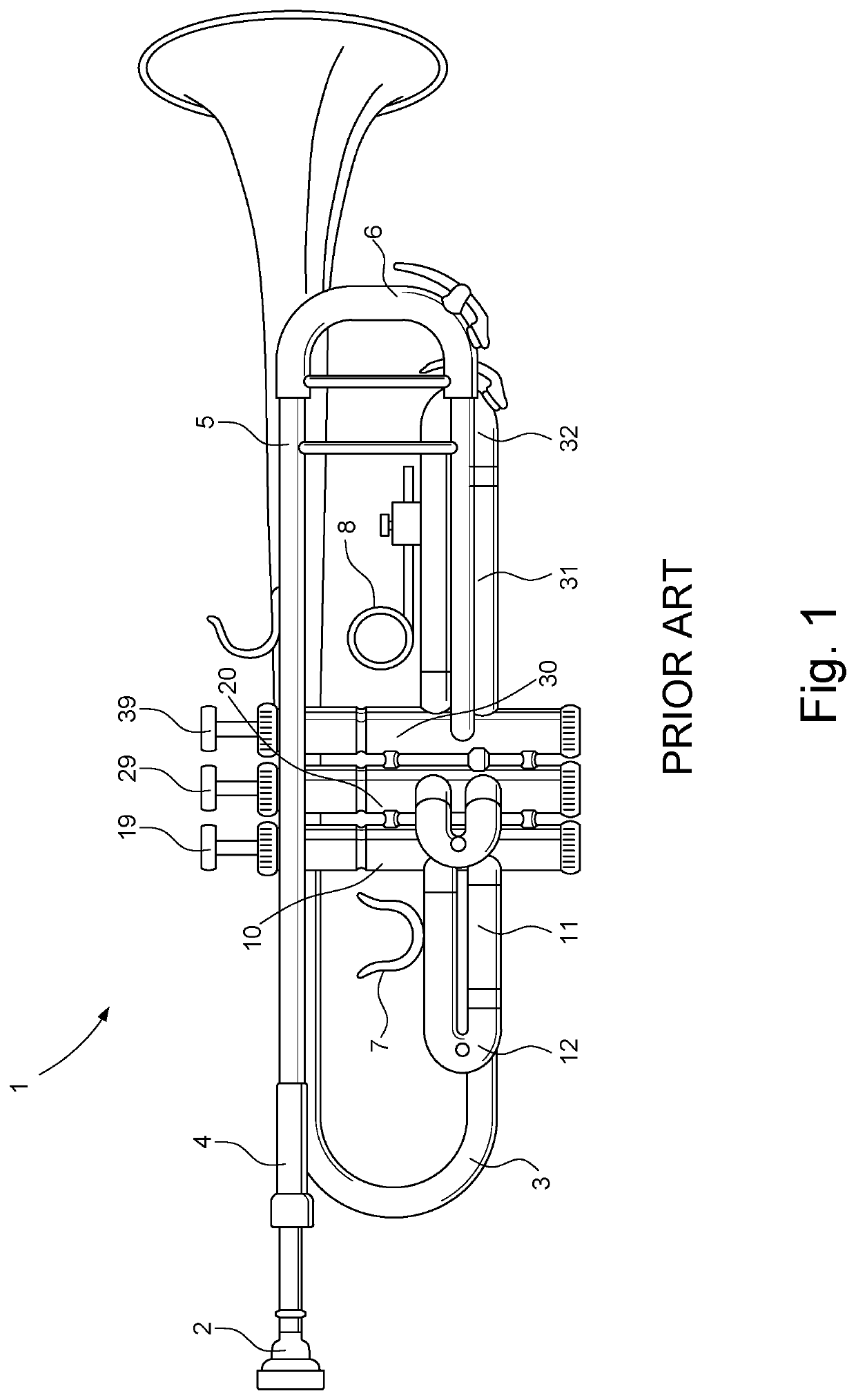 Pitch adjustment for a valve brass musical instrument
