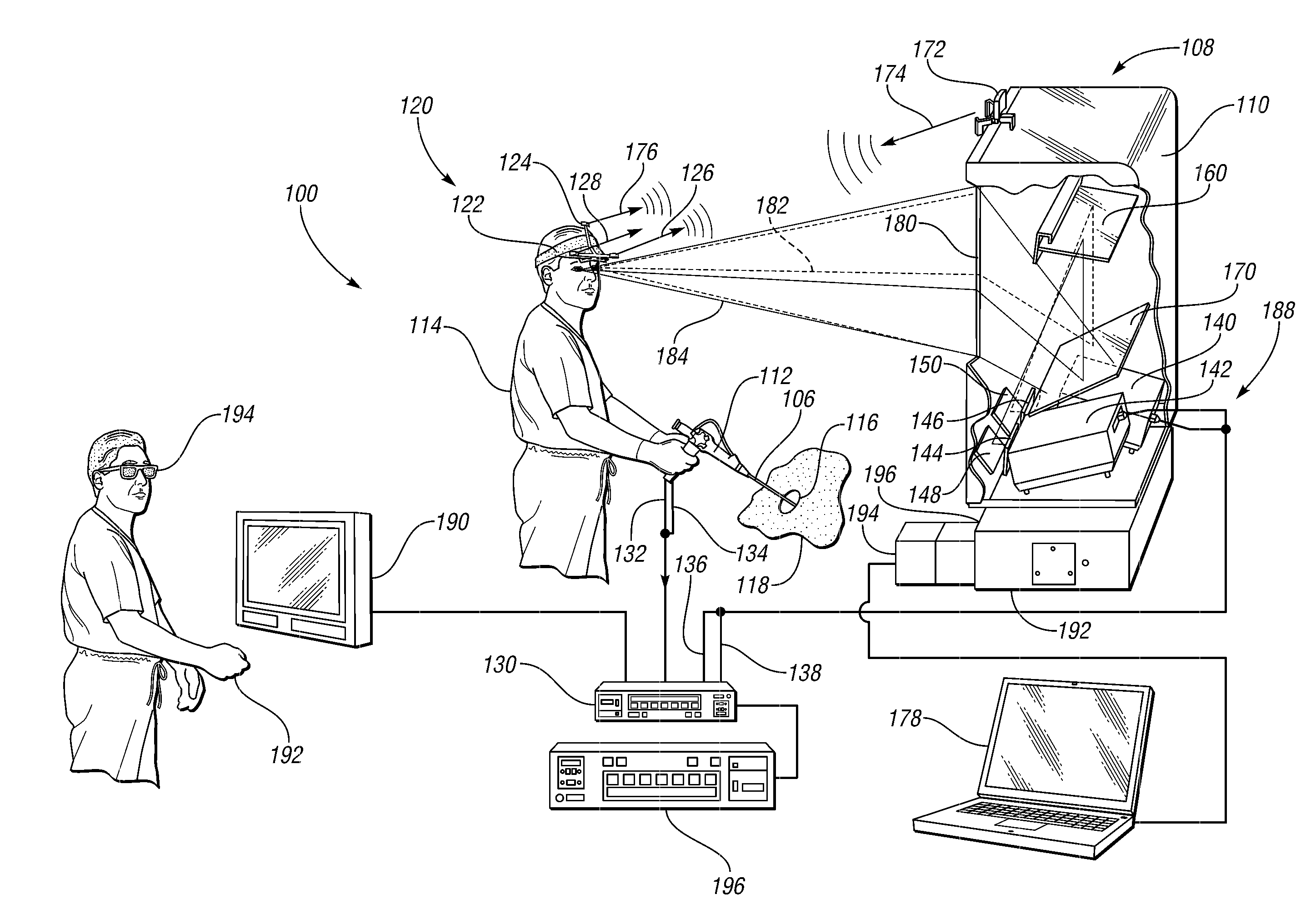 Endoscopic apparatus and method for producing via a holographic optical element an autostereoscopic 3-d image