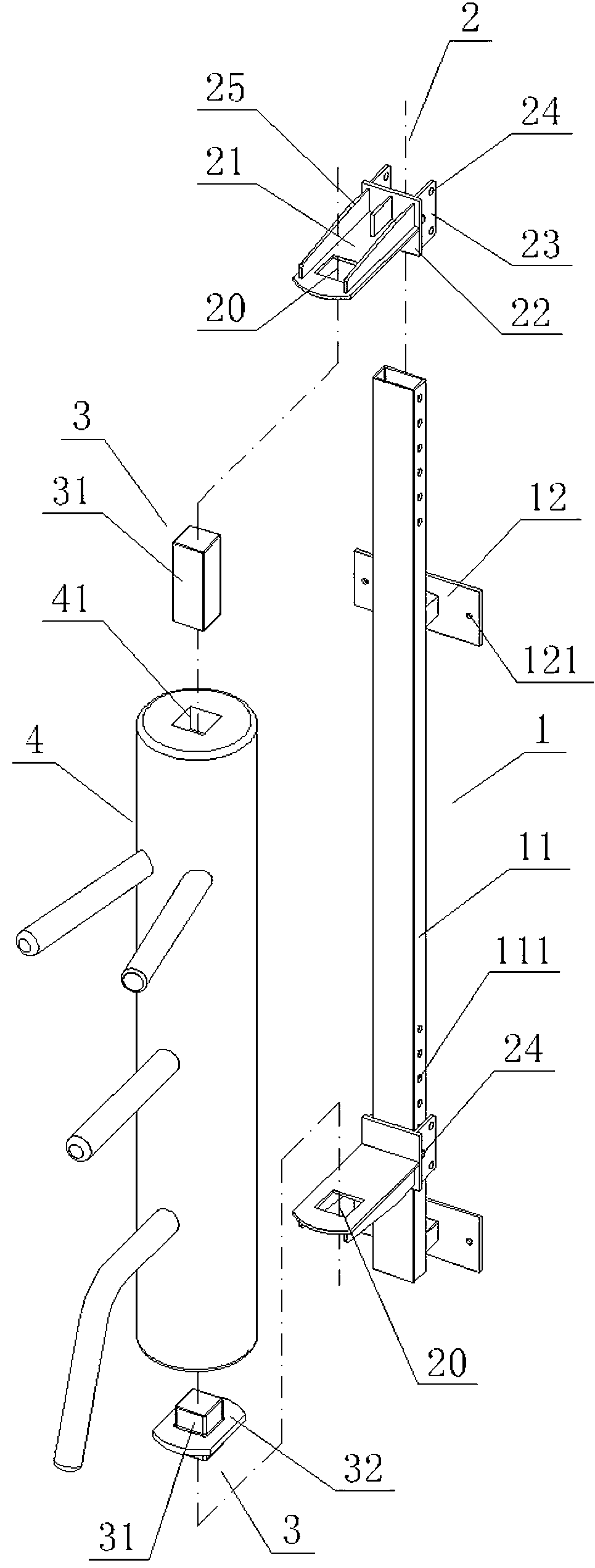 Timber pile for exercises