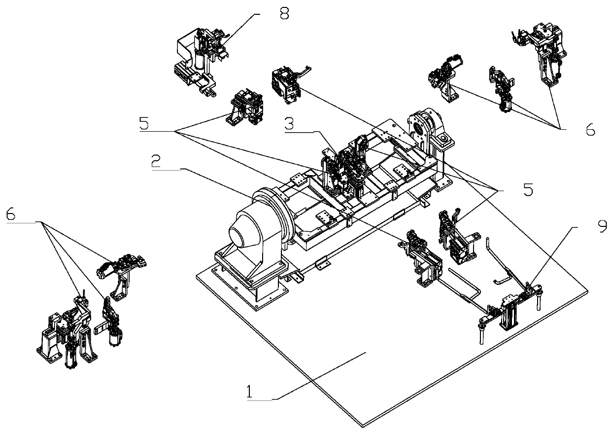 Reinforcing rib plate welding device of bumper welding device