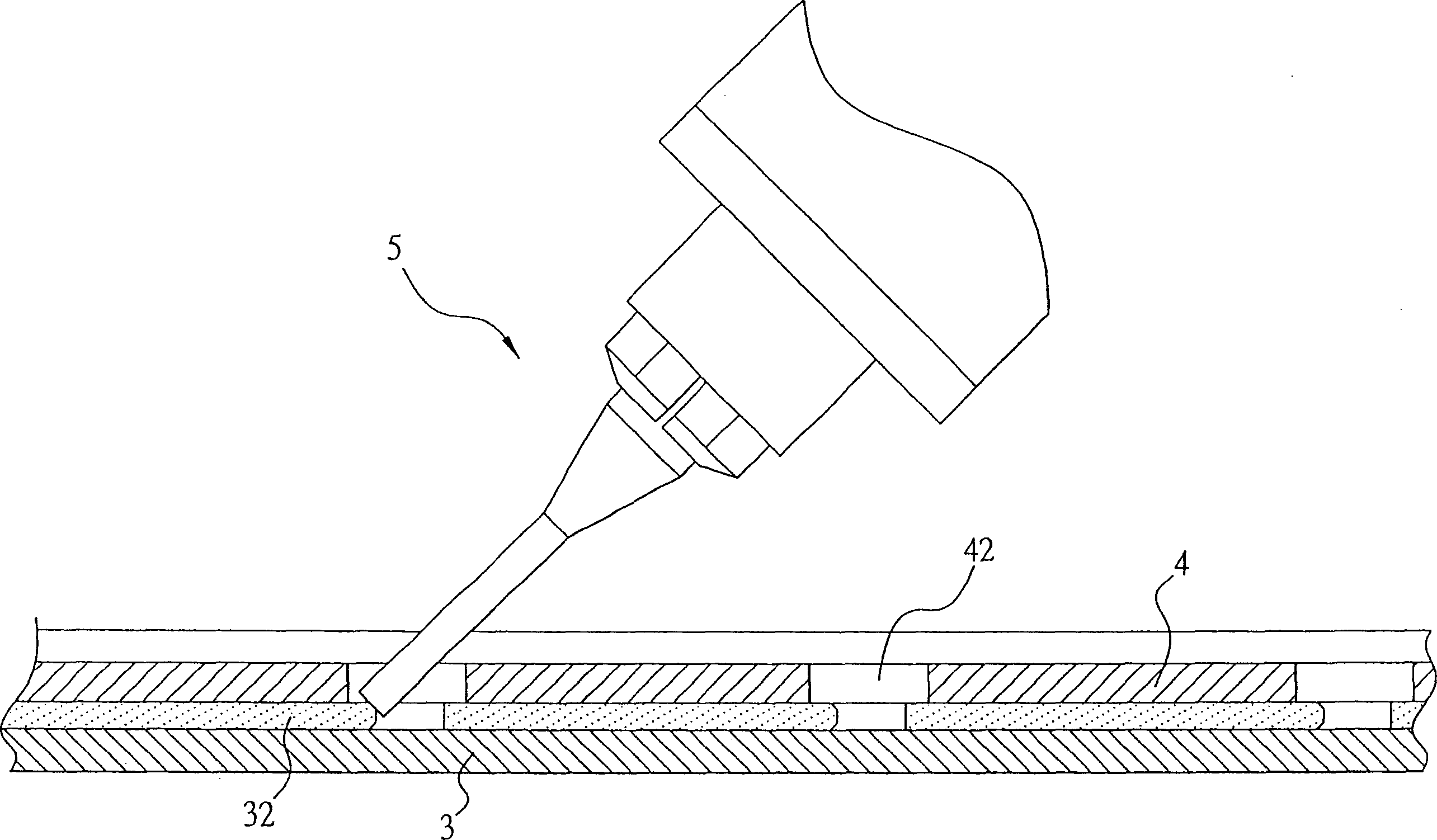 Mechanism for producing end edge guide angle of golden finger on circuit board