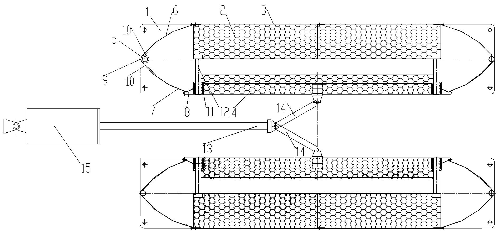 Sheet type silencer with adjustable through-flow area
