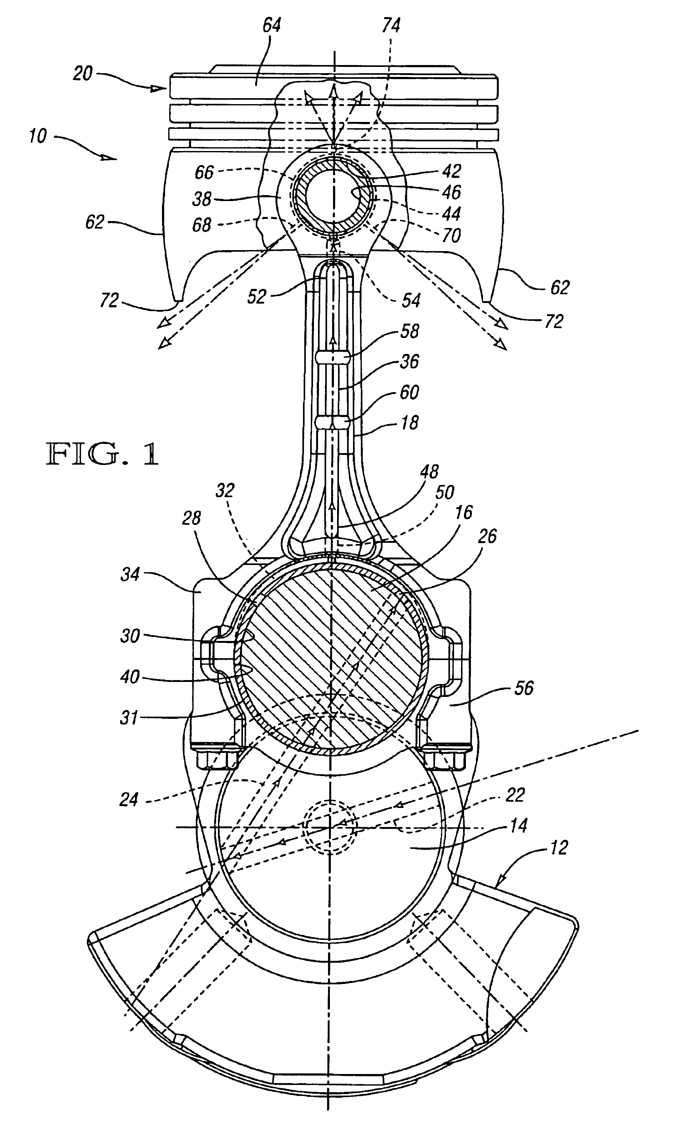 Connecting rod with lubricant tube