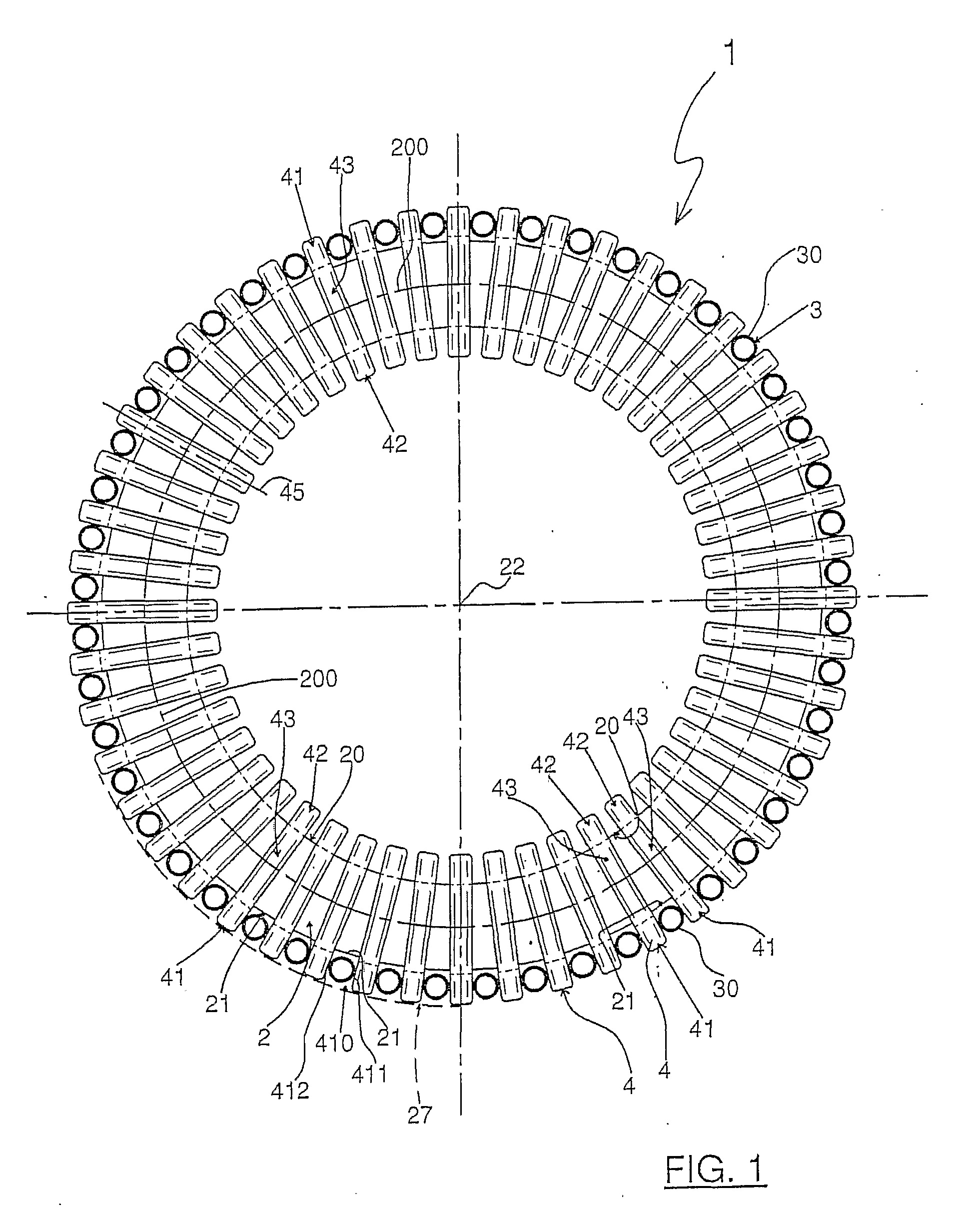 Stator section for an axial flux electric machine with liquid cooling system