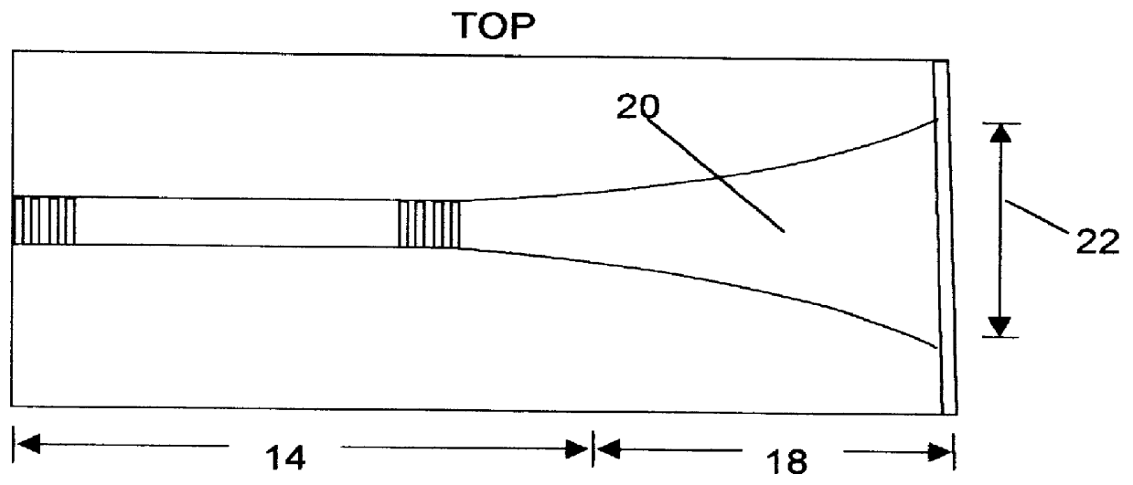 Trumpet-flared monolithically integrated semiconductor laser amplifier