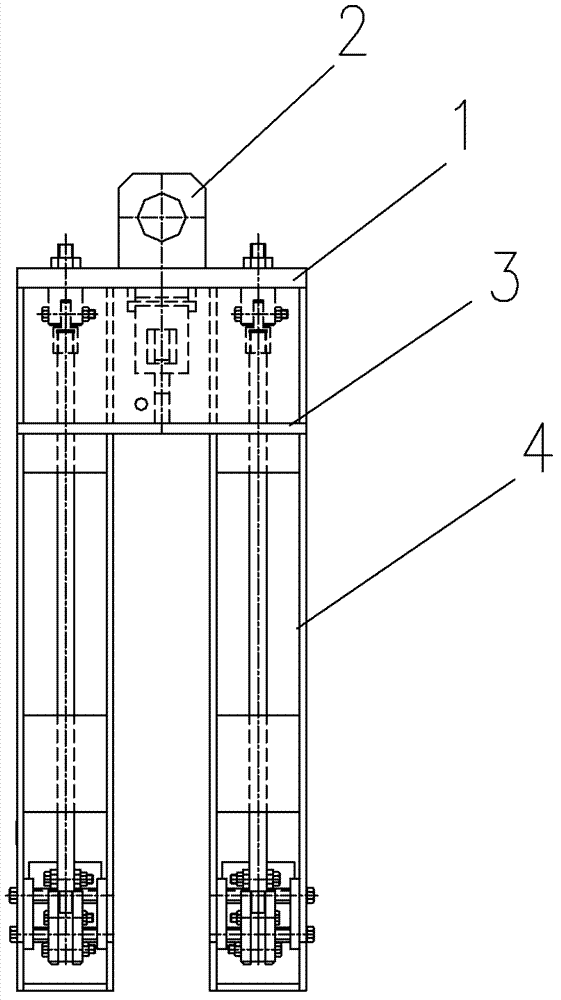 Hoisting clamped hanger of steel slag grating group for slag ladle