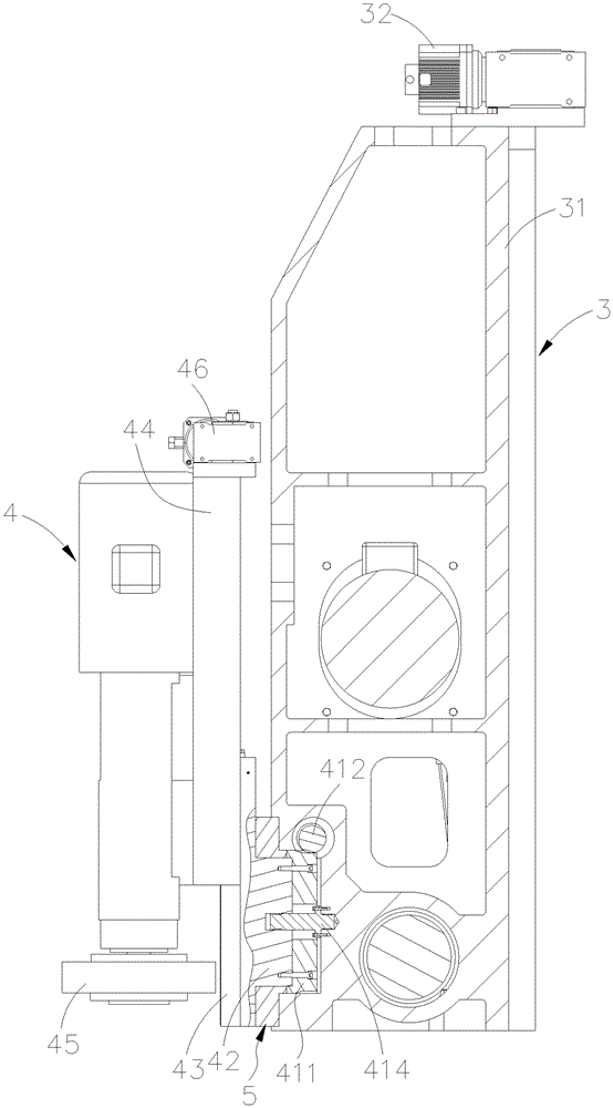 Grinder construction with positionable and movable rotating vertical grinding head