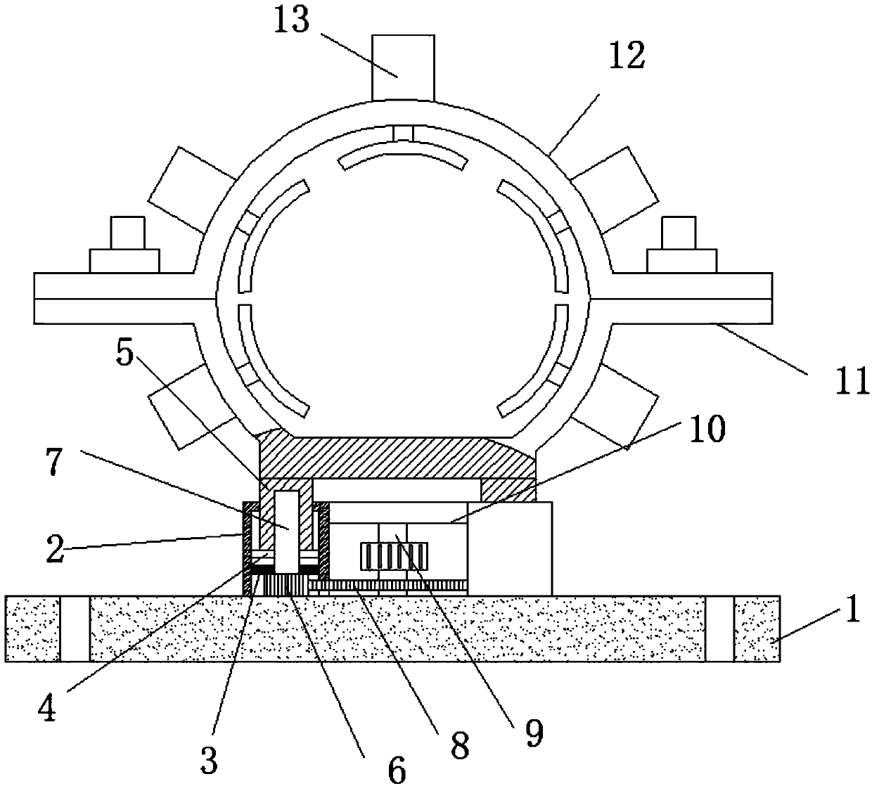 Fixing device for mounting drainage pipe