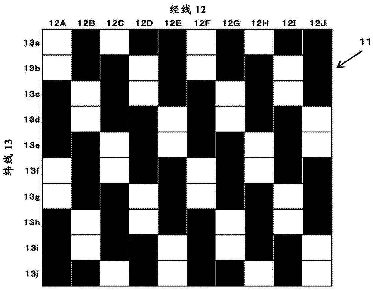 Carbon fiber woven fabric for fuel cell gas diffusion layer and fuel cell