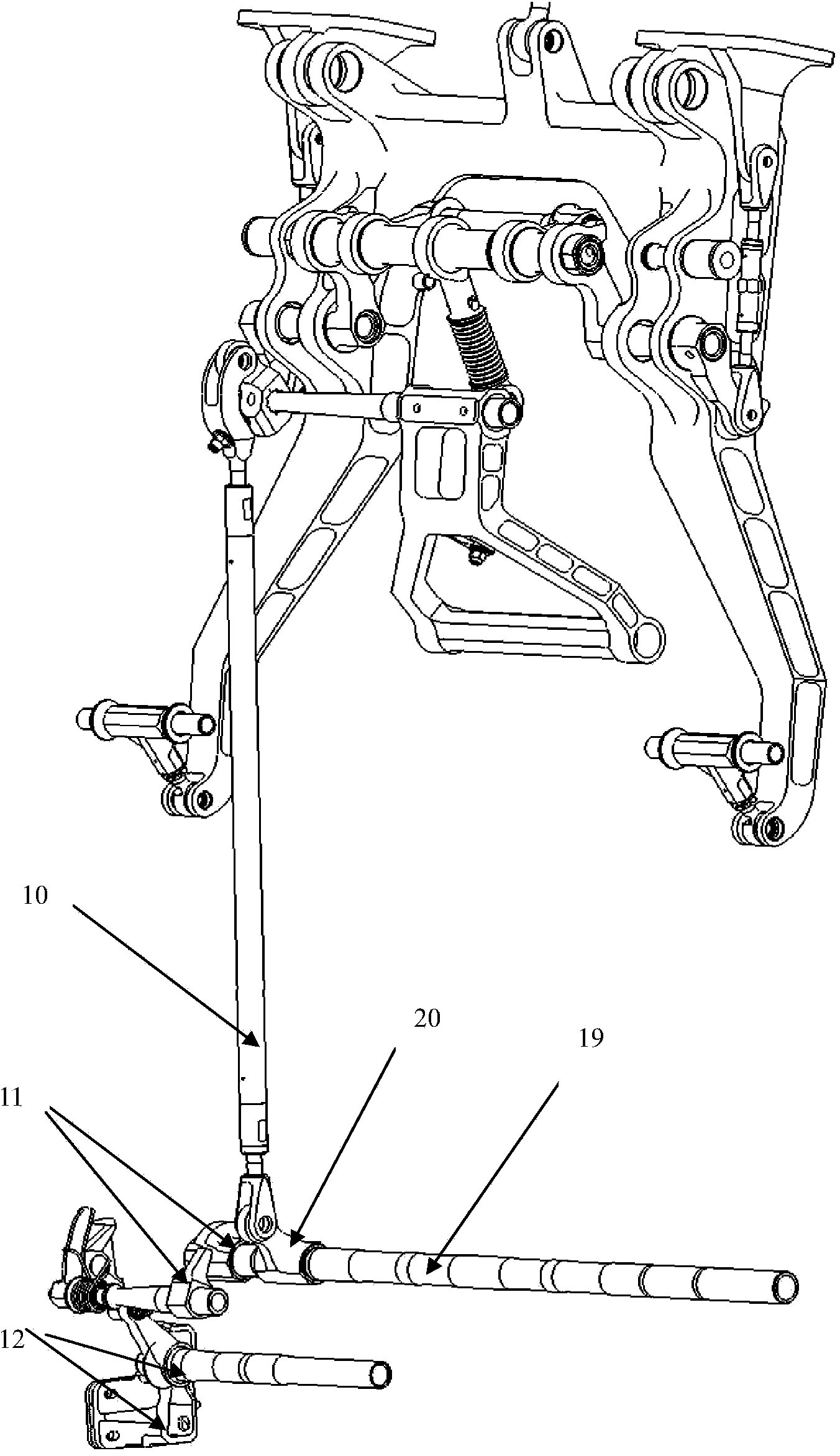 Lifting-opening linkage structure for turn-over airliner cabin door