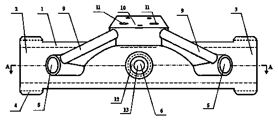 Flow measuring pipe segment for small-caliber ultrasonic heat meter