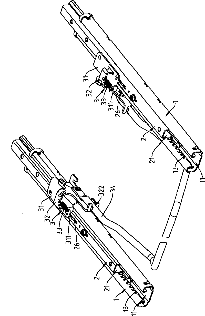 Manually sliding adjusting device of chair