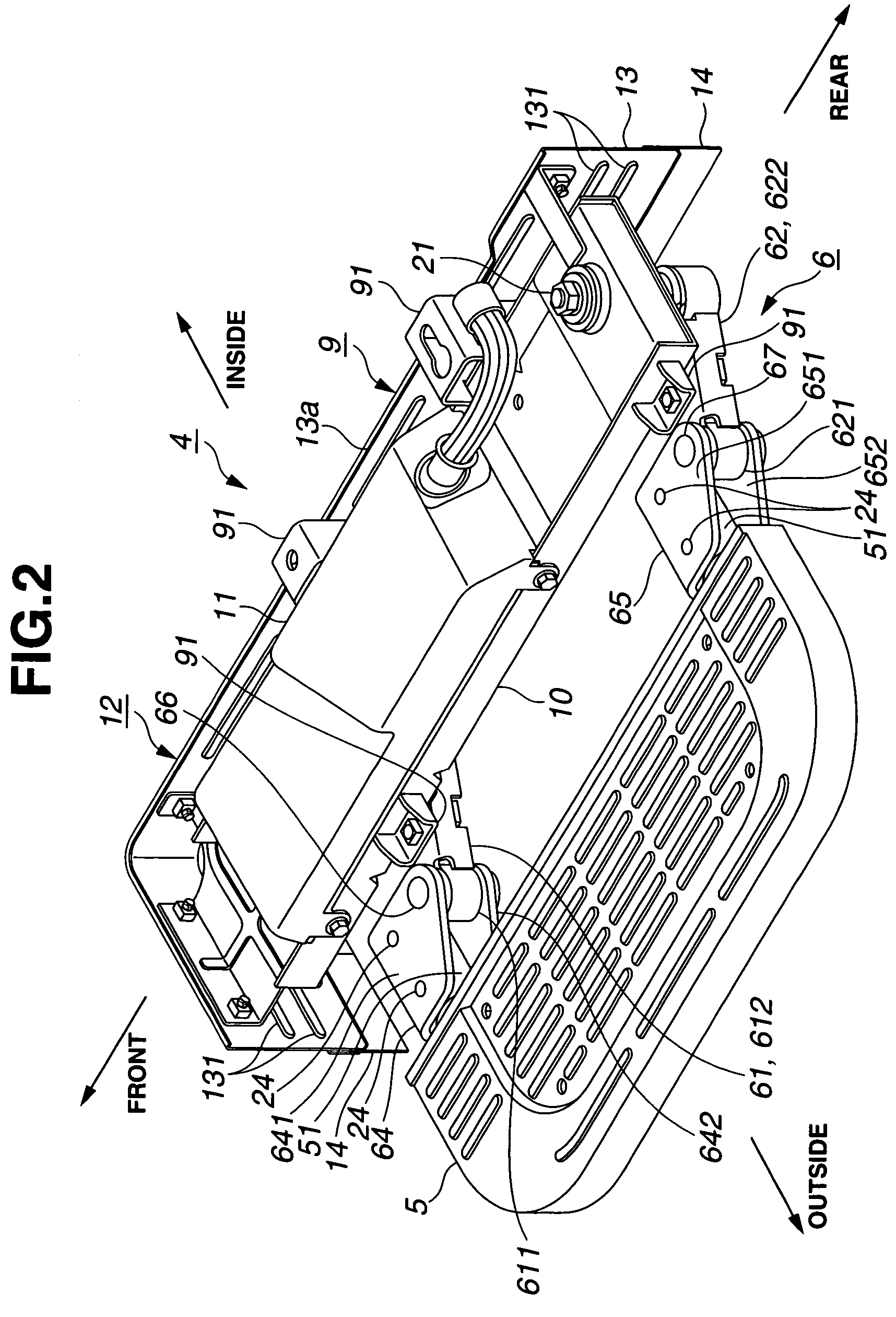 Powered step device of motor vehicle